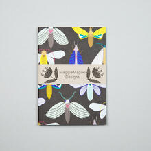 A6 notebook, moth pattern